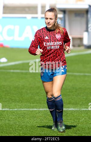 Bath, Royaume-Uni. 04e avril 2021. LIA Warti (13 Arsenal) pendant l'échauffement avant le match de la Barclays FA Womens Super League entre Bristol City et Arsenal au parc Twerton à Bath, en Angleterre. Crédit: SPP Sport presse photo. /Alamy Live News Banque D'Images