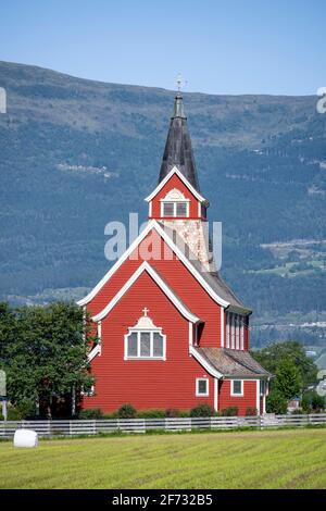 Nouvelle église Olden, Olden, Stryn, Vestland, Norvège Banque D'Images