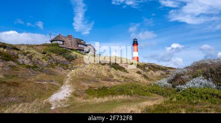 Phare de Hoernum, Sylt, Île de Frise du Nord, Mer du Nord, Frise du Nord, Schleswig-Holstein, Allemagne Banque D'Images