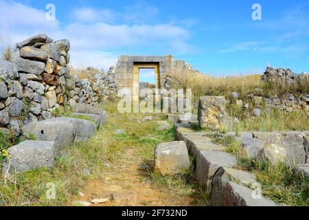 Ruines de Huanuco Pampa, centre administratif de l'Inca, province de dos de Mayo, Pérou Banque D'Images