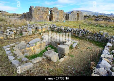 Ruines de Huanuco Pampa, centre administratif de l'Inca, province de dos de Mayo, Pérou Banque D'Images