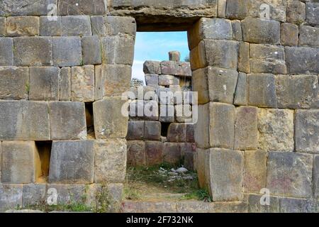 Ruines de Huanuco Pampa, centre administratif de l'Inca, province de dos de Mayo, Pérou Banque D'Images