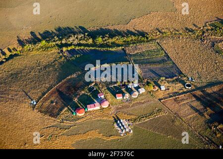 Village de Xhosa sur la côte sauvage, Mbotyi, Cap oriental, Afrique du Sud Banque D'Images