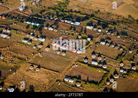 Village de Xhosa sur la côte sauvage, Mbotyi, Cap oriental, Afrique du Sud Banque D'Images