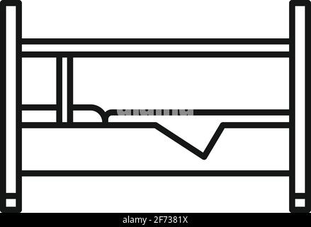 Icône de lit de rougeole, style de contour Illustration de Vecteur