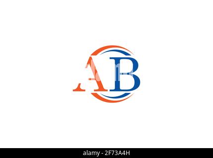 Modèle original de scénario de logo de la lettre AB du monogramme. Illustration de Vecteur