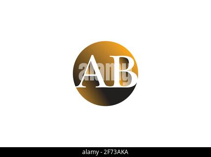 Modèle original de scénario de logo de la lettre AB du monogramme. Illustration de Vecteur
