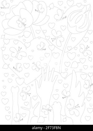 Page de coloriage pour adultes et enfants. Antistress et détente Illustration de Vecteur