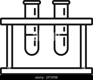 Icône de support de tubes à essai, style de contour Illustration de Vecteur