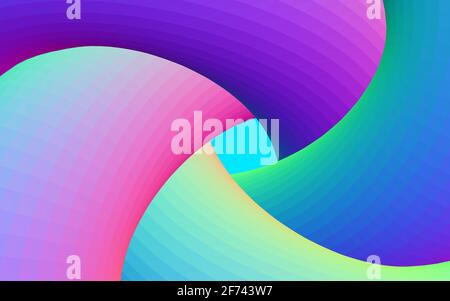 Arrière-plan abstrait coloré avec spirales douces de couleur spectrale, illustration de rendu 3d Banque D'Images