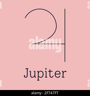 Jupiter symbole astrologique et zodiaque Illustration de Vecteur