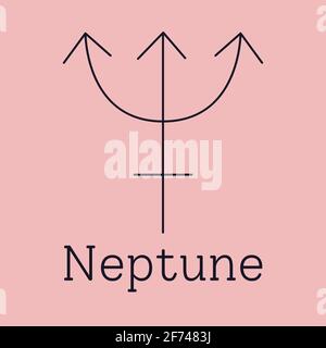 Neptune symbole astrologique et zodiaque Illustration de Vecteur