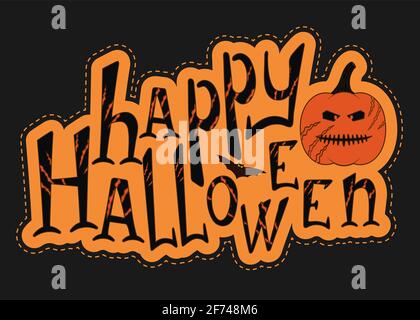 Autocollant Happy halloween Vector. Illustration de Vecteur