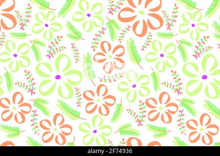 Motif fleuri pastel à la main sans couture Illustration de Vecteur
