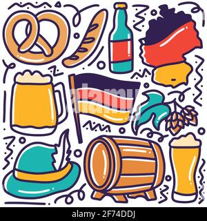 des vacances en allemagne dessinées à la main Illustration de Vecteur