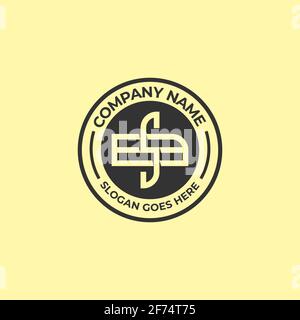 BS Nom initial logo Vector Idea, SB nom de lettre vintage logo design template Illustration de Vecteur