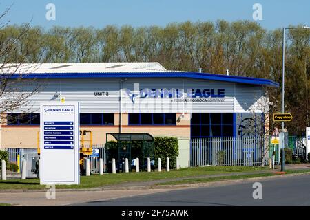 Usine Dennis Eagle, Heathcote Industrial Estate, warwick, Warwickshire, Royaume-Uni Banque D'Images