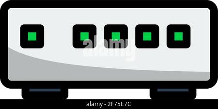 Icône commutateur Ethernet. Contour gras modifiable avec Color Fill Design. Illustration vectorielle. Illustration de Vecteur
