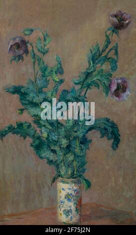 Coquelicots dans un vase, par Claude Monet, 1883, Musée Boijmans van Beuningen, Rotterdam, Pays-Bas, Europe Banque D'Images