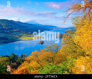 Royaume-Uni, Écosse, Loch Tummel, Queens View, automne Banque D'Images
