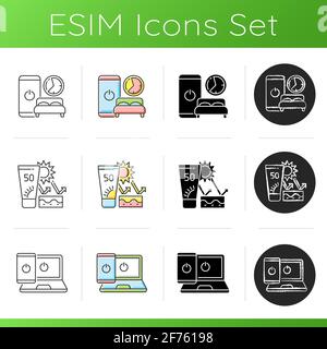 Icônes habitudes saines définies Illustration de Vecteur