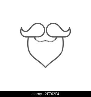 Icône de moustache et de barbe isolée sur fond de couleur. Symbole barbershop. Style de barbe. Dessin de style vintage. Illustration vectorielle Illustration de Vecteur