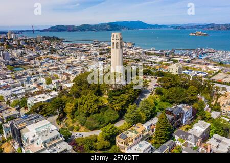 La Coit Tower, San Francisco, California, USA Banque D'Images