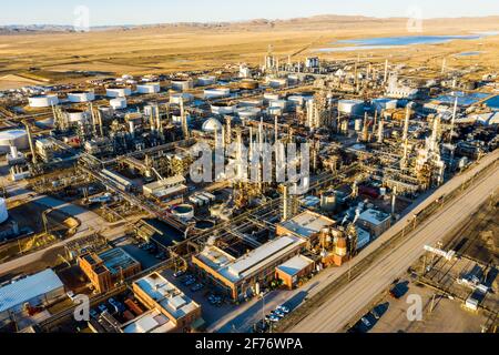 Raffinerie de pétrole Sinclair, Sinclair, Wyoming, États-Unis Banque D'Images