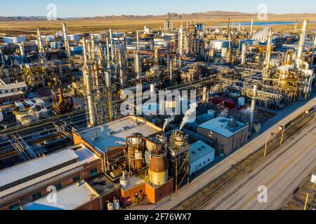 Raffinerie de pétrole Sinclair, Sinclair, Wyoming, États-Unis Banque D'Images