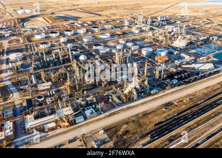 Raffinerie de pétrole Sinclair, Sinclair, Wyoming, États-Unis Banque D'Images