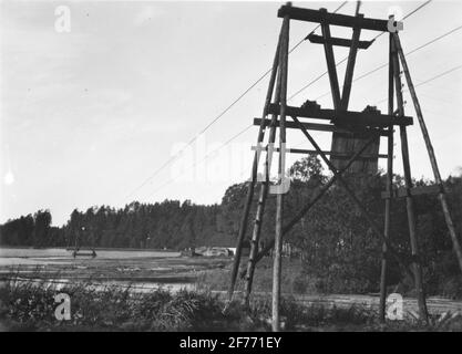 Le téléphérique de Forssjö regarda Katrineholm. Banque D'Images