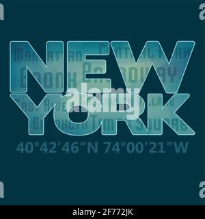 Typographie « New York » pour t-shirt. Motif graphique vectoriel Illustration de Vecteur