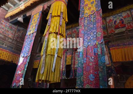 Zanskar, Inde. À l'intérieur du monastère bouddhiste tibétain Banque D'Images