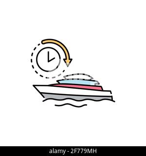 Location de transport d'eau icône de ligne couleur. Pictogramme pour page Web, application mobile, Promo. Élément de conception UI UX GUI. Contour modifiable. Illustration de Vecteur