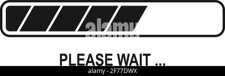 Veuillez patienter en arrière-plan avec le symbole de barre de chargement dans l'icône de vecteur Illustration de Vecteur