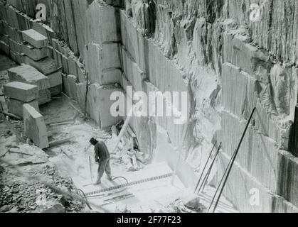 L'épave de marbre d'Ekeberg à Närke. Marbre blanc cassé. Banque D'Images