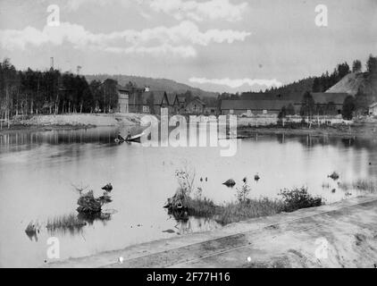 Moulin de Liljendals, Värmland, vers 1890. Banque D'Images