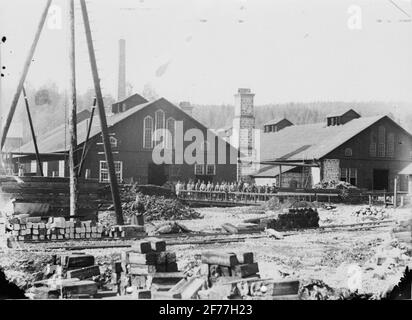 Moulin de Liljendals, Värmland, vers 1890. Banque D'Images