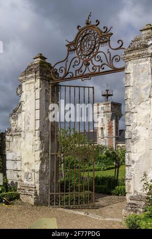 France, Indre et Loire, vallée de la Loire classée au patrimoine mondial de l'UNESCO, Vernou-sur-Brenne, château de Jallanges Banque D'Images