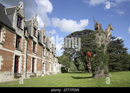 France, Indre et Loire, vallée de la Loire classée au patrimoine mondial de l'UNESCO, Vernou-sur-Brenne, château de Jallanges Banque D'Images