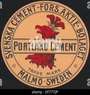 Marque d'usine pour les sacs de ciment. Ciment Portland. Banque D'Images