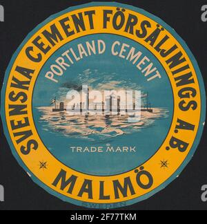 Marque d'usine pour les sacs de ciment. Ciment Portland. Banque D'Images