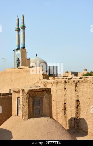 Iran, Yazd, classé au patrimoine mondial par l'UNESCO, mosquée de Jameh (mosquée du vendredi) Banque D'Images