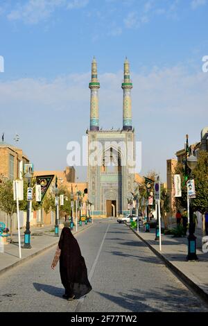 Iran, Yazd, classé au patrimoine mondial par l'UNESCO, mosquée de Jameh (mosquée du vendredi) Banque D'Images