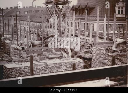 La construction de l'Opéra Royal, Stockholm 1891-1898. Plus de l'album 'congl. Opéra'. Banque D'Images