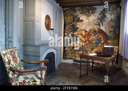 France, Aisne, Château-Thierry, Musée Jean de la Fontaine - ville de Château-Thierry dans le lieu de naissance du poète et écrivain, bureau d'étude et de rédaction de Jean de la Fontaine Banque D'Images