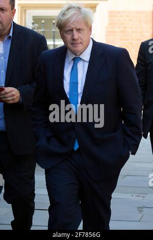 © sous licence de London News Pictures. 23/07/2019. Londres, Royaume-Uni. Boris Johnson, candidat à la direction du Parti conservateur, arrive à Westminster. Il arrive après avoir remporté la course à la direction du parti conservateur. Crédit photo : George Cracknell Wright/LNP Banque D'Images