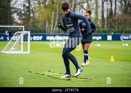 ELISA de Almeida de France lors de la formation de l'équipe féminine française le 5 avril 2021 à Clairefontaine, France - photo Melanie Laurent / A2M Sport Consulting / DPPI Banque D'Images