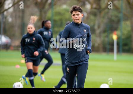 ELISA de Almeida de France lors de la formation de l'équipe féminine française le 5 avril 2021 à Clairefontaine, France - photo Melanie Laurent / A2M Sport Consulting / DPPI Banque D'Images