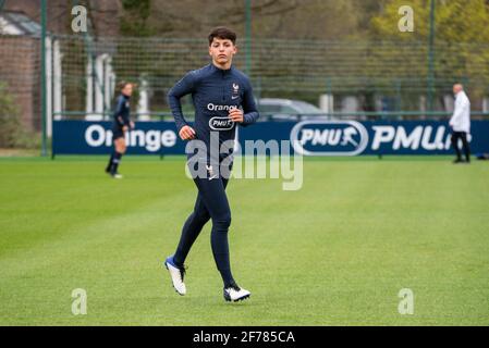 ELISA de Almeida de France lors de la formation de l'équipe féminine française le 5 avril 2021 à Clairefontaine, France - photo Melanie Laurent / A2M Sport Consulting / DPPI Banque D'Images